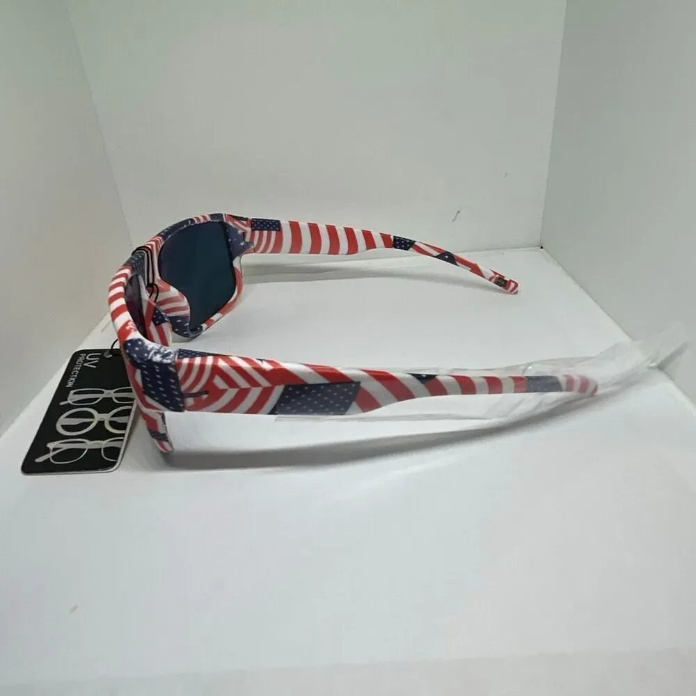Men’s Patriotic American Flag Sunglasses Mirrored Lens UV Protection
